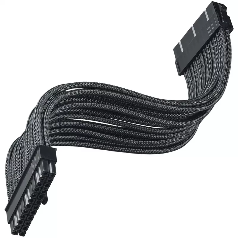 SilverStone PP07E - Stromverlängerungskabel - ATX, 24-polig (W) zu ATX, 24-polig (M) - 30 cm - Schwarz