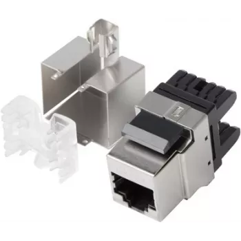 Lanberg KSF5-1000 - Flach - Schwarz - Edelstahl - RJ-45 - LSA - Buchse - Buchse