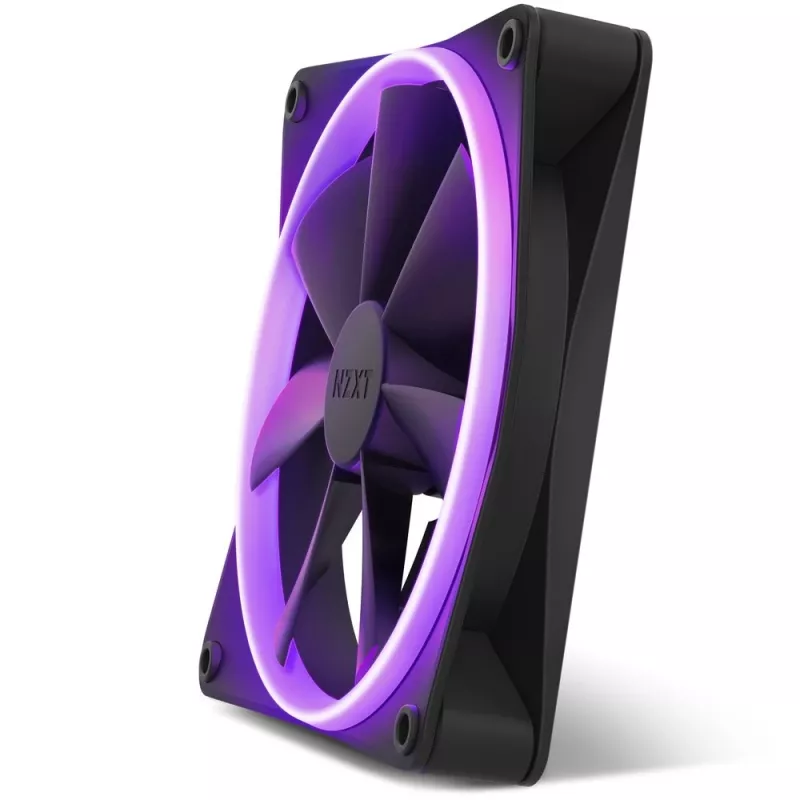 Gehäuselüfter NZXT F140 RGB 14 cm, schwarz, 500–1800 U/min, Fluiddynamisches Lager, 4-Pin, 18 LEDs