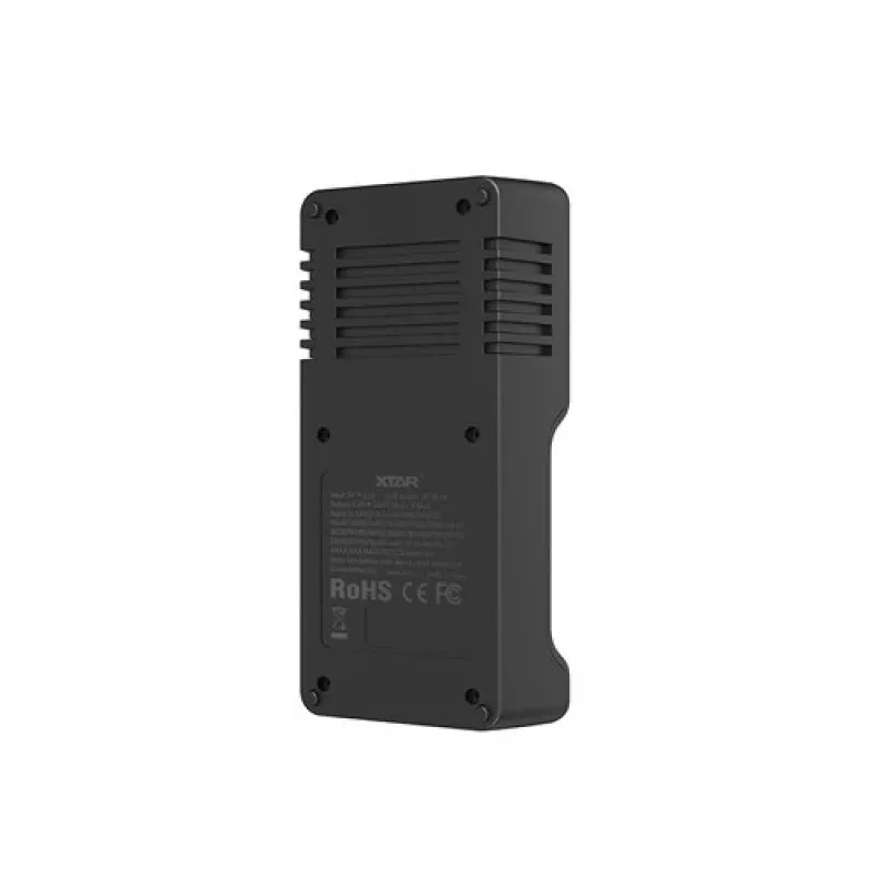 Batterieladegerät XTAR VC2SL — USB 5V 1A, LCD, lädt 2 Zellen, kompatibel Li-Ion/NiMH/NiCd, Größen A/AA/AAA/AAAA/C/D/SC, schwarz