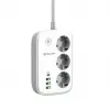 Steckdosenleiste Tellur TLL331521 Smarte WiFi-Steckdosenleiste mit 3 Steckdosen, PD 30W, QC 18W