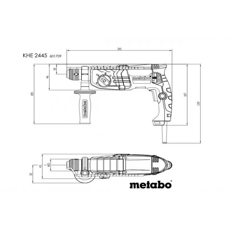 Kombihammer Metabo KHE 2445 800W 3,2J 3 Funktionen