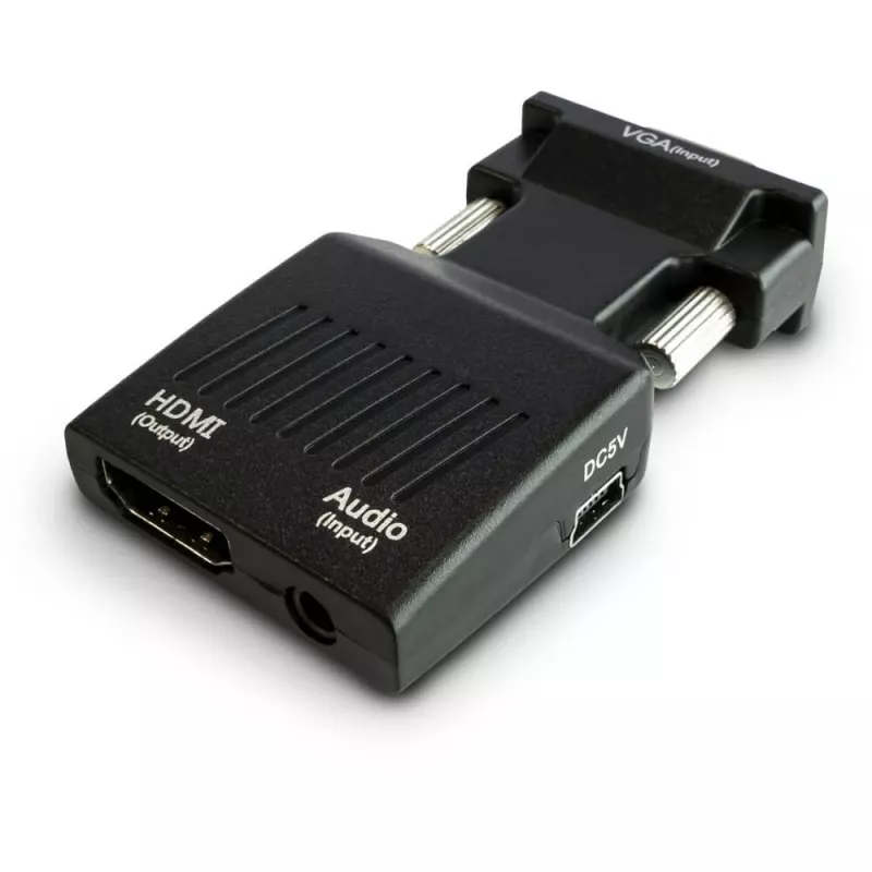 SAVIO CL-145 VGA-zu-HDMI-Konverter, Audio, Full HD, Schwarz