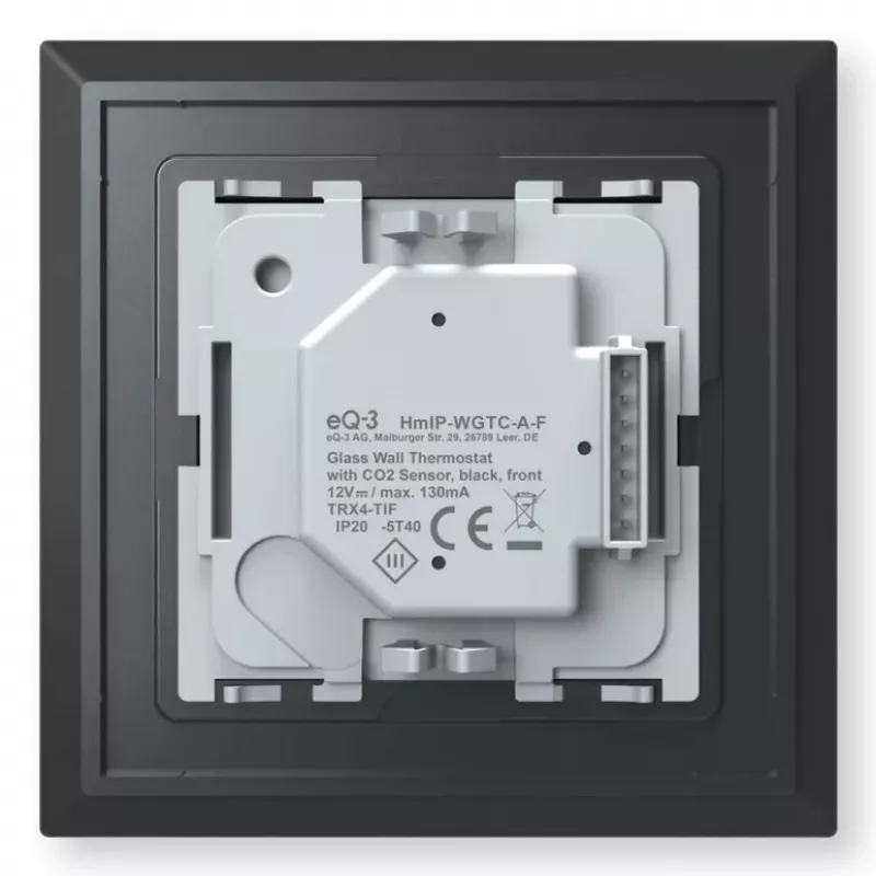 Glas-Wandthermostat Homematic IP mit CO₂-Sensor — mechanisch, schwarz, 230 V, IP20