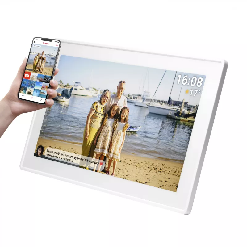 Denver PFF-1515W digitaler Bilderrahmen Weiß 39,6 cm (15,6 inch) Touchscreen Wi-Fi