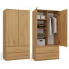 Topeshop SZAFA MALWA ART bedroom wardrobe/closet 5 shelves 2 Tür(s) Eiche