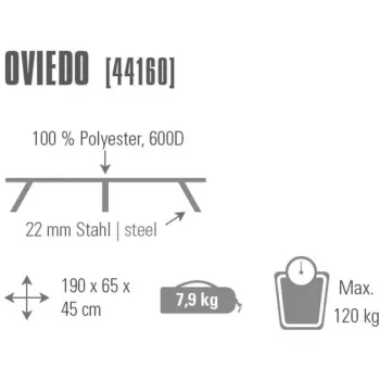 Feldbett Oviedo 44160 (Grau)