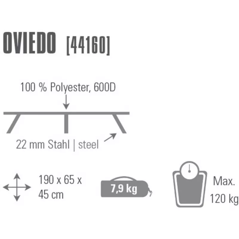 Feldbett Oviedo 44160 (Grau)