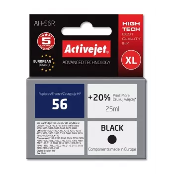 Activejet AH-56R Tinte (Ersatz für HP 56 C6656A; Premium; 25 ml; schwarz)