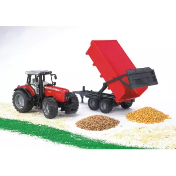 Traktormodell BRUDER Massey Ferguson 7480 mit Kippanhänger