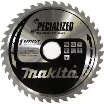 Makita Specialized EFFICUT - Kreissägeblatt - für Holz, Metall, Polyvinylchlorid (PVC), Verbundwerkstoffe, WPC (Wood-Kunststoff-Composites) - 185 mm - 40 Zähne - für Makita DH