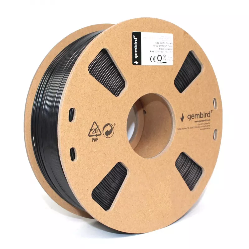 Gembird ABS-Filament 1,75 mm, 1 kg, Schwarz