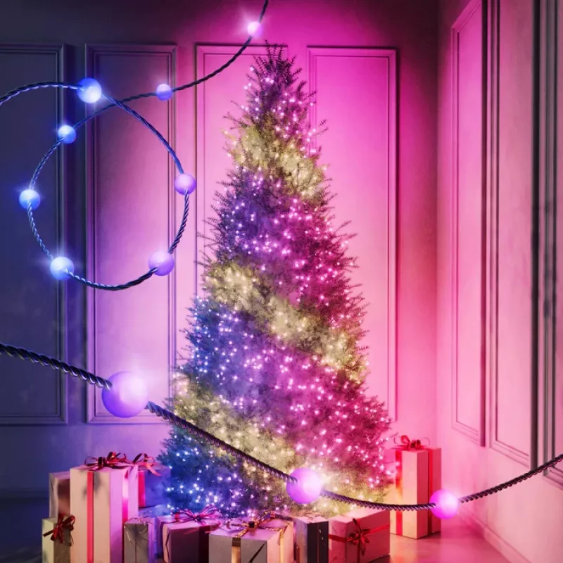 Twinkly Candies LED-Weihnachtsbaumlichter TWKP100RGB-T 6 m 100 perlenförmige Lichter