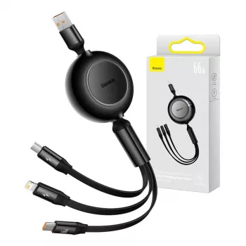 USB 3-in-1-Kabel Baseus Bright Mirror — micro USB, USB-C, Lightning, 66 W, 1,1 m