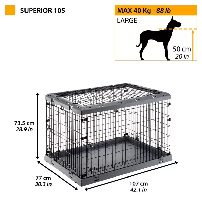 FERPLAST Superior 105 - Hundebox - 107 x 77 x 73.5 cm