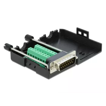 D-Sub15 Stecker auf Reihenklemme mit Gehäuse DeLOCK 66566