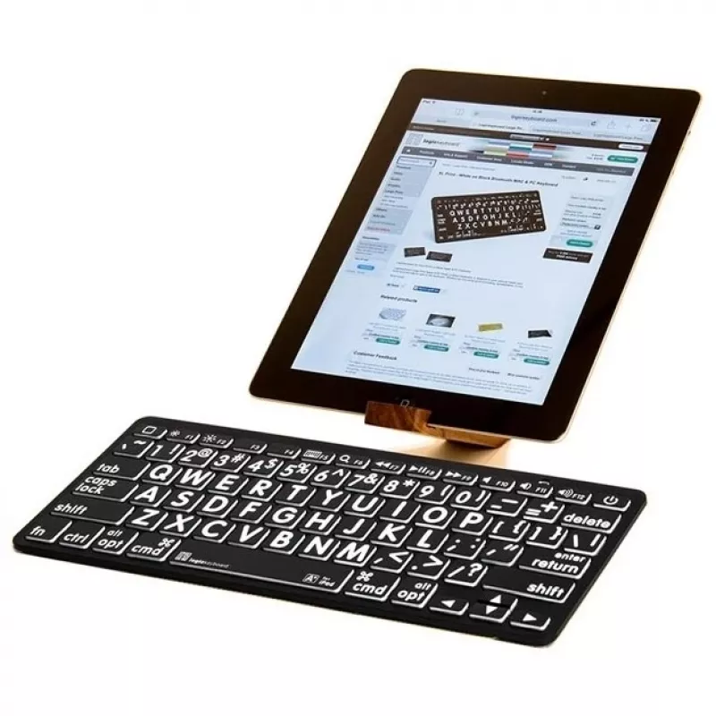 Logickeyboard Universal Bluetooth Tastatur LKB-LPWB-BTPC-DE QWERTZ Deutsch Schwarz