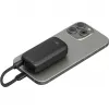 Powerbank 5.000 mAh, integriertes USB-C-Kabel 13 cm, 20 Watt (Schwarz, 5 Ah, 1x USB-A, 1x USB-C, PD, QC)
