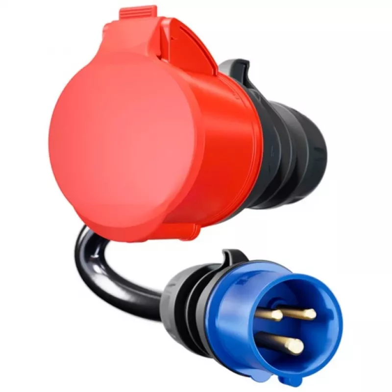 go-e Adapter Gemini flex 22 kW auf CEE Blau 16 A – Schwarz – gerade – gerade – IP55 – 22 kW – 16 A