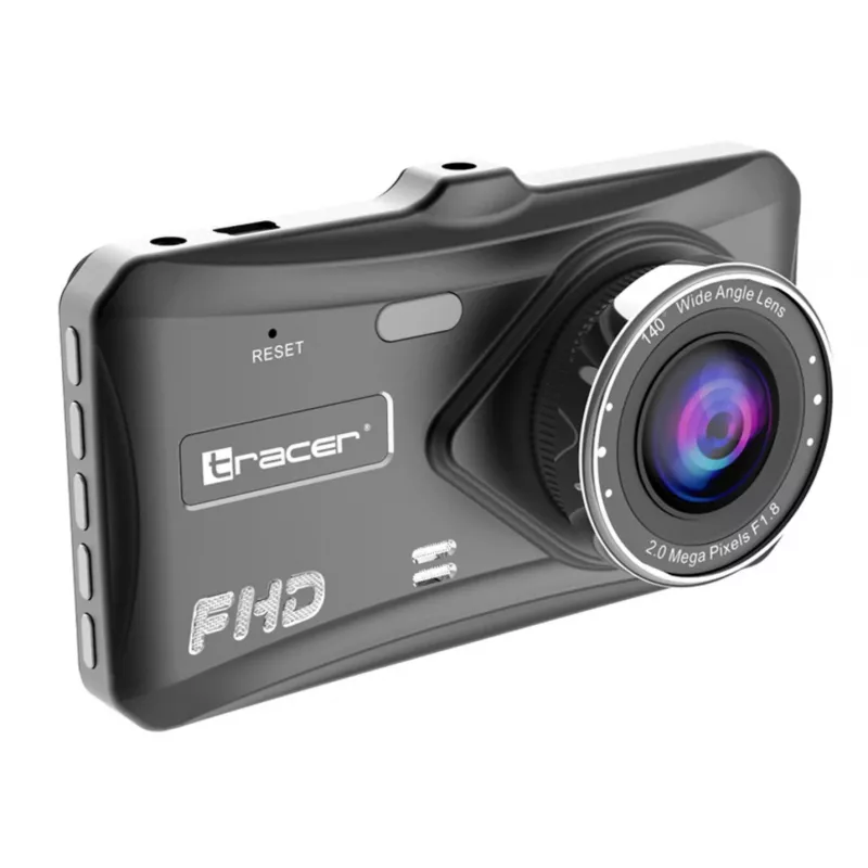 Dashcam TRACER 4TS Full HD Dual-Channel-Dashcam, 2 MP Hauptkamera, 0,4 MP Innenkamera, 140°/60° Winkel, 4 Zoll IPS-Anzeige, 150 mAh Akku, Aluminiumgehäuse, Parkassistent