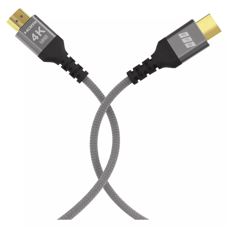 EFB Elektronik HDMI-Kabel High-Speed mit Ethernet 4K60Hz Grau - Kabel - Digital/Display/Video (HDMI-20-00002)