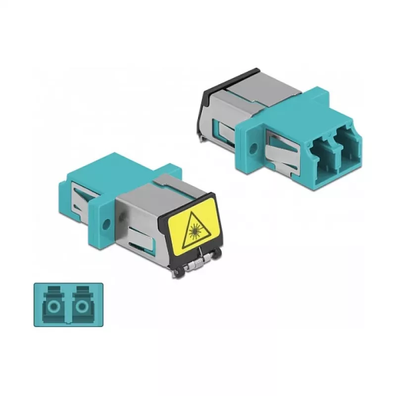 DeLOCK 86900 LWL-Kupplung LC Duplex Buchse-Buchse Multimode Aqua