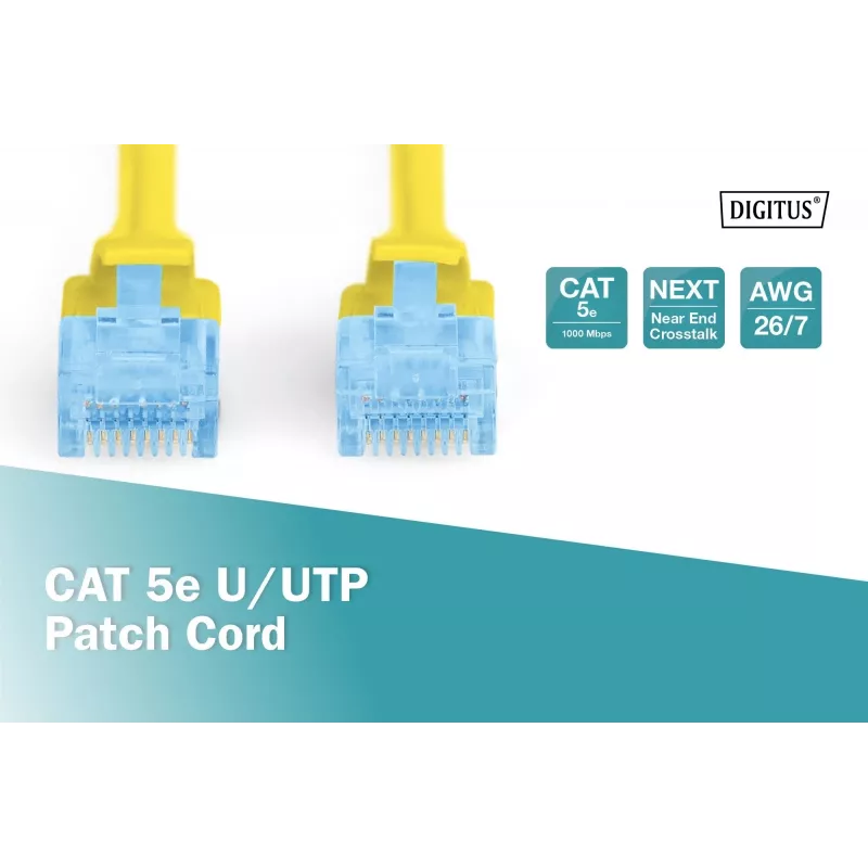 Patchkabel Digitus CAT 5e U/UTP DK-1512-050/Y 5m Gelb