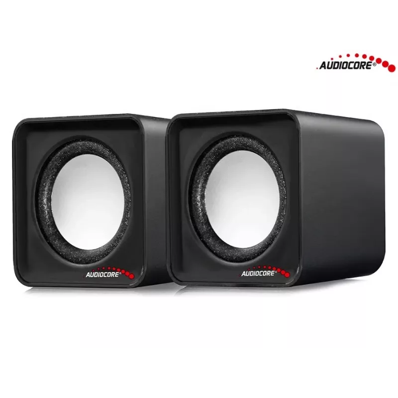 2-Wege-PC-Lautsprecher Audiocore AC870 B — 3 W RMS, kabelgebundene USB-Stromversorgung, 3,5-mm-Eingang, 2.0 Kanäle