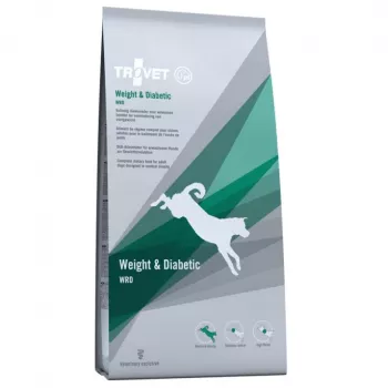 Tierärztliches therapeutisches Trockenfutter für Hunde TROVET WRD — 3 kg, adult, Gewichts- & Diabetikerunterstützung, Hühnergeschmack, 32 % Protein, 6 % Fett