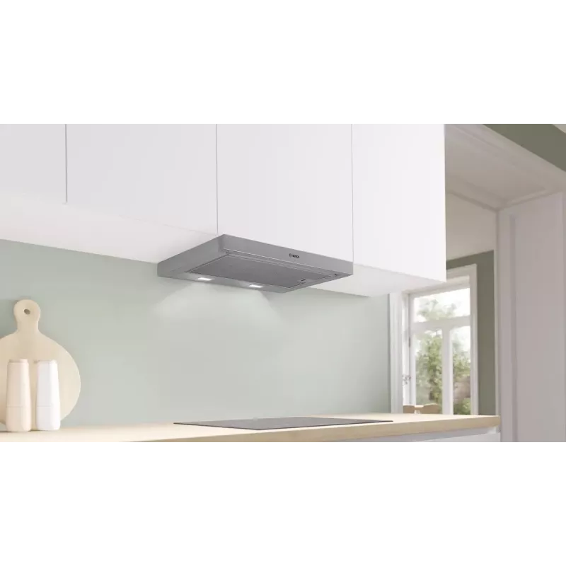 Bosch Serie 2 DFM064W55 Dunstabzugshaube Unterbau (ausziehbar) Metallic, Silber 394 m³/h