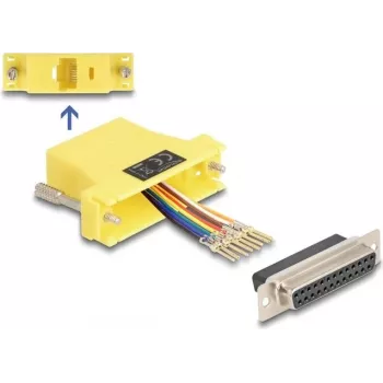 DeLOCK D-Sub 25-polig Buchse auf RJ45 Buchse Montagesatz gelb VGA RJ-45