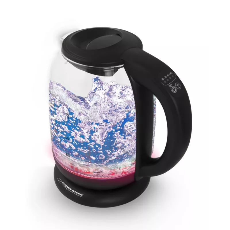 Esperanza EKK027 elektrischer Wasserkocher 1,7 L 2200 W Schwarz, Transparent