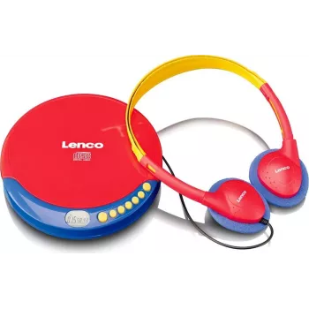 Tragbarer CD-Player Lenco CD-021 Multicolor — tragbarer CD-Player zur Audiowiedergabe, Batterie- oder Netzbetrieb