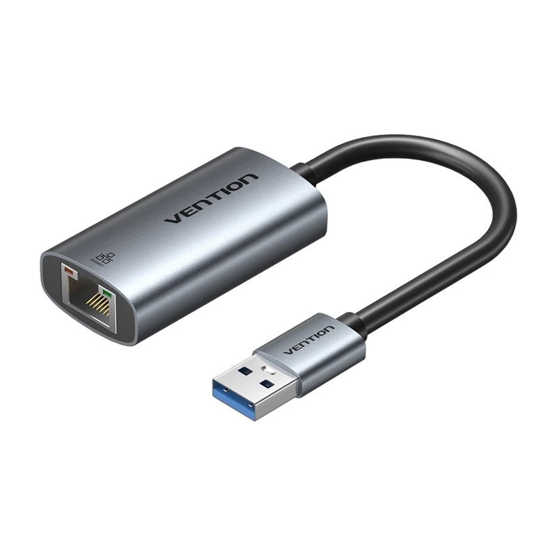 USB-auf-Gigabit-Ethernet-Adapter Vention CEZ – Kabelgebundene USB-Host-Schnittstelle, 1000 Mbit/s, grau