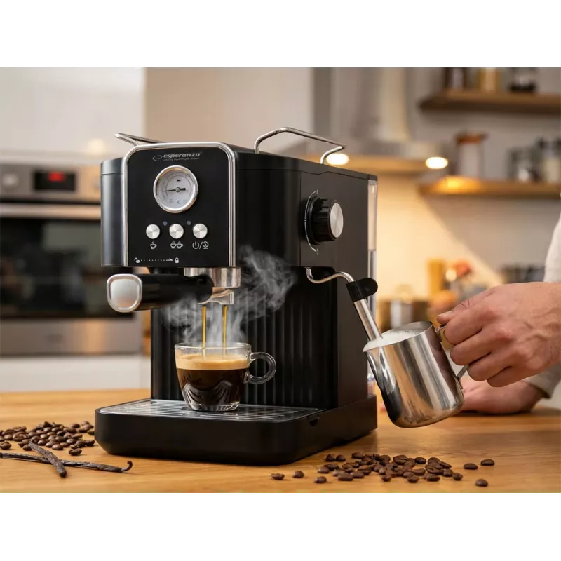 Espresso-Kaffeemaschine ESPERANZA EKC010 — 1,8 L Wassertank, 850 W, 20 bar, integrierter Milchaufschäumer