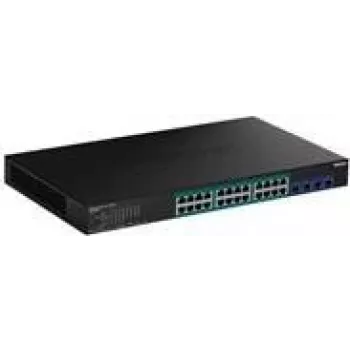 TRENDnet TPE 30284 - Switch - Smart - 24 x 10/100/1000 (PoE+) + 4 x 10 Gigabit SFP+ - Rack-montierbar - PoE+ (370 W) - AC 100 - 240 V (TPE-30284)