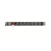 Power Distribution Unit GEMBIRD EG-PDU-014-C14, 8 AC-Ausgänge, C14-Eingang, 3 m Kabel, 1U, 3680 W, 10 A, Aluminium, schwarz