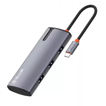 USB-C-Hub Tellur TLL321061 mit PD 3.0 100W, HDMI-Ausgang und 3× USB 3.0-Anschlüssen