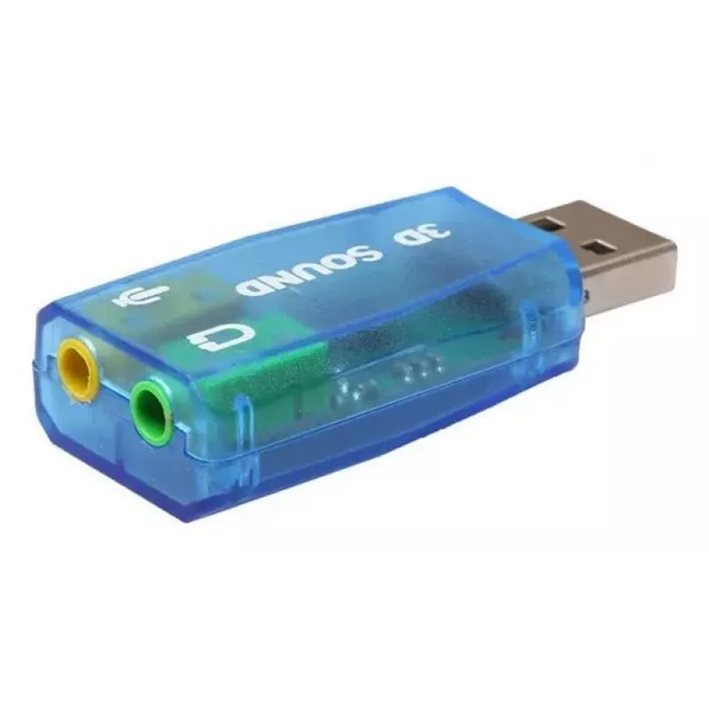 USB Externe Soundkarte Gembird Virtus2 — USB-Schnittstelle, 3,5 mm Kopfhörer, blau transparent