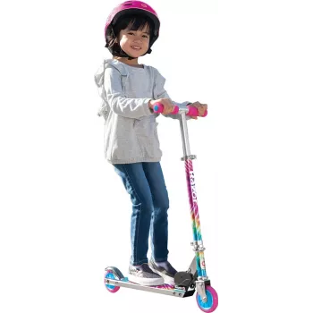 Kinderroller Razor A Tie-Dye — faltbarer 2-Rad-Aluminium-Roller, verstellbarer Lenker, ABEC-5, max. Belastung 65 kg