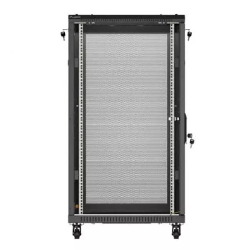 19-Zoll-Rack-Schrank LANBERG FF01-6022-23B, 22U, 600×1000 mm, schwarz, perforierte Türen