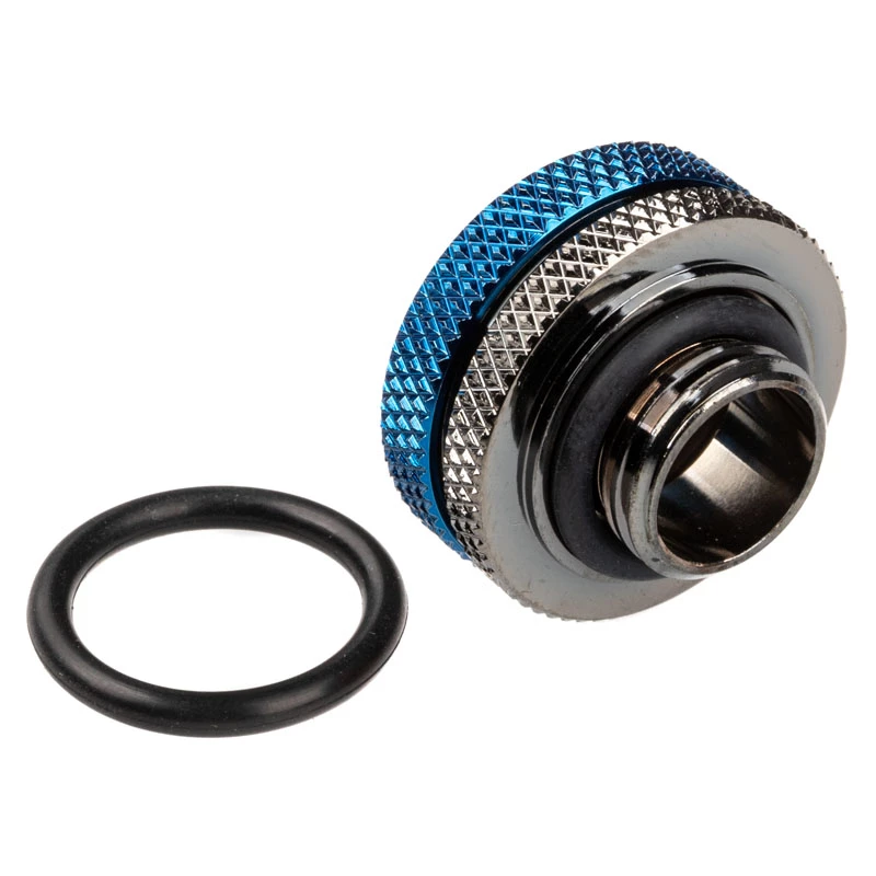 Bitspower Multi-Link Adapter G1/4 Zoll Außengewinde auf 16 mm AD Hardtube-Geradfitting, glänzend schwarz
