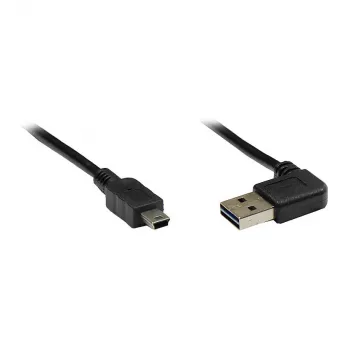 GoodConnections Verbindungskabel USB 2.0 EASY Stecker A auf Mini-B, abgewinkelt, schwarz, 3 m