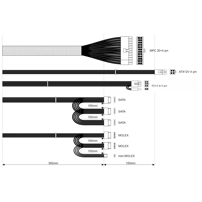 Netzteil Akyga AK-B1-500, 500 W, ATX 2.31, 20+4-polig, 120-mm-Lüfter, nicht-modular