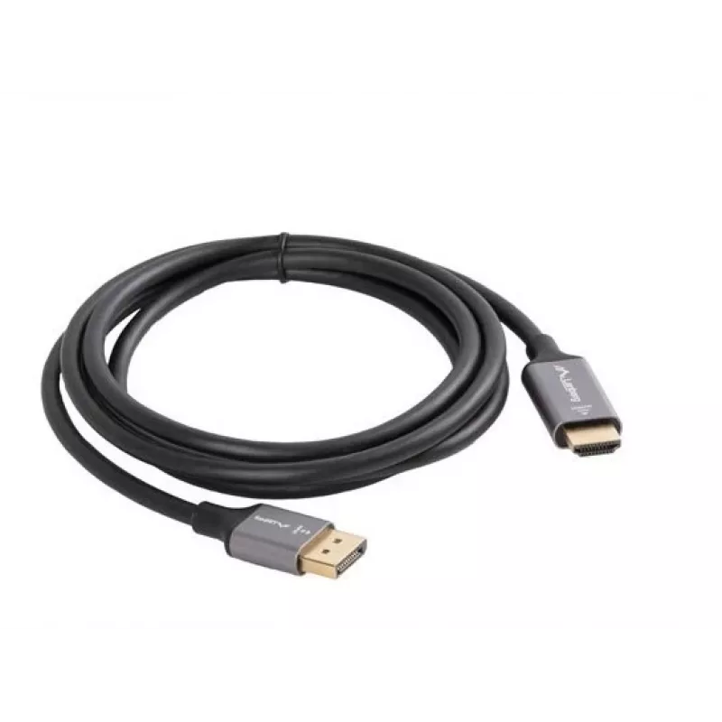 Lanberg CA-DPHD-20CU-0018-BK Videokabel-Adapter 1,8 m DisplayPort HDMI Typ A (Standard) Schwarz, Silber