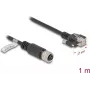 Netzwerkkabel DeLOCK M12 Kabel D-kodiert 4-polige Buchse auf RJ45-Stecker Cat.5e 1 m Schwarz