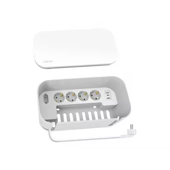 LogiLink Steckdosenleiste LPS281U 4 Sicherheitssteckdosen 2 USB-A 1 USB-C weiß