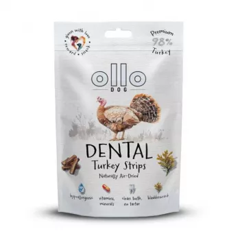 OLLO luftgetrocknete dentale Putenstreifen - Hundeleckerli - 80g