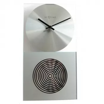 NeXtime klok 3028 OP Uhr, 16x30,2 cm, Wand, Glas, Silber