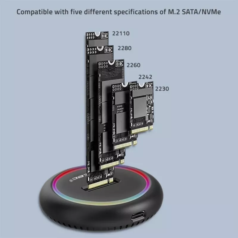 Qoltec 52275 M.2 SSD-Dockingstation, SATA/NVMe, USB-C